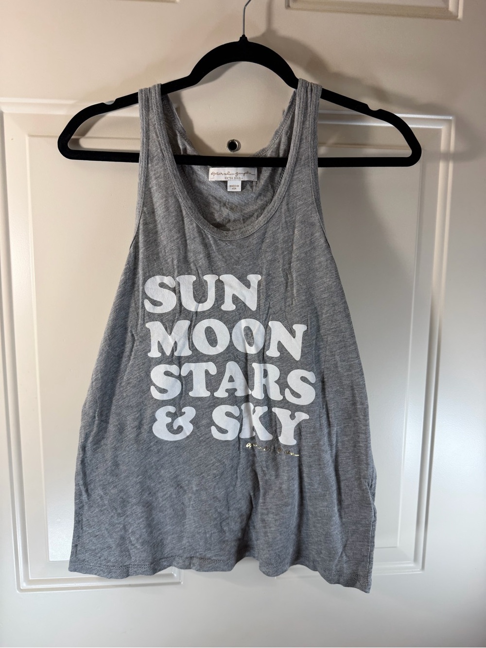 Spiritual Gangster Sun Moon Stars Tank Women’s XS Gray Racerback Yoga 0017